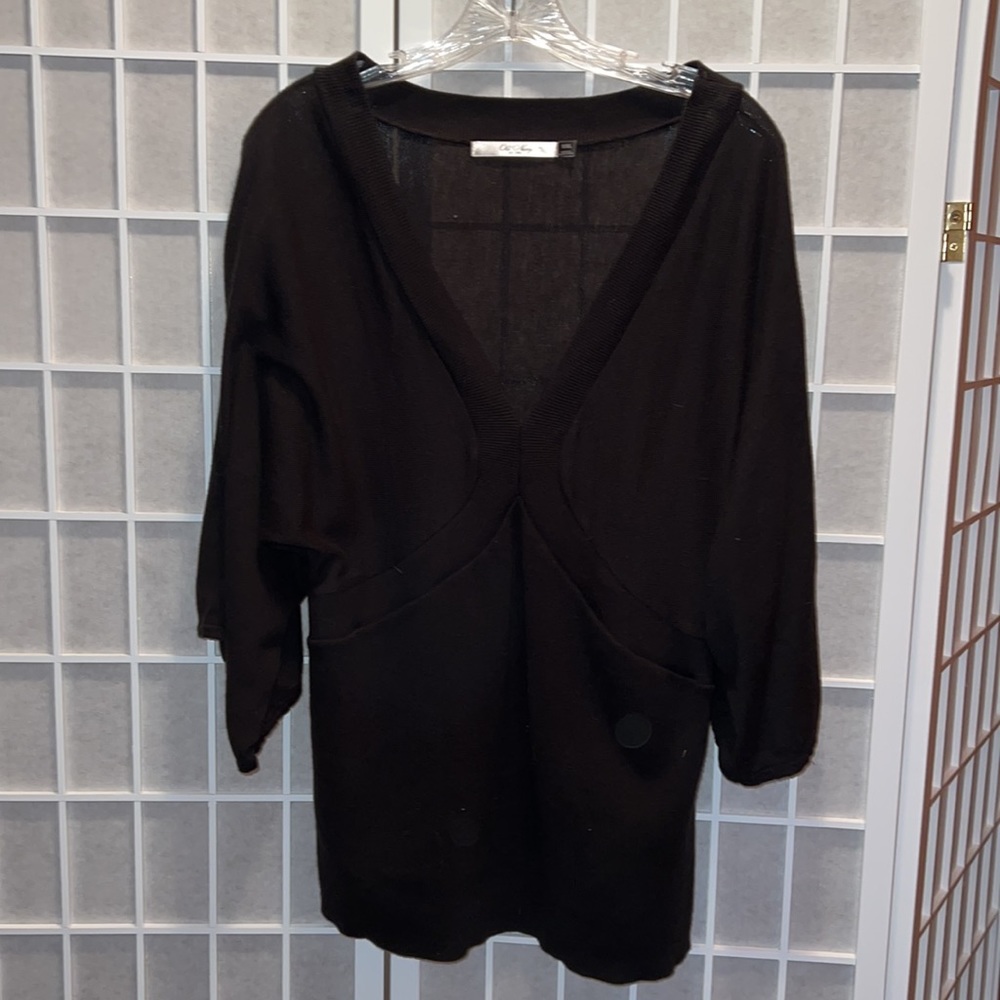 OLD NAVY BLACK FITTED VTG SWEATER, KIMONO SLEEVES